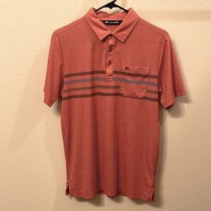 Travis Mathew - Men's - Golf Polo Short Sleeved - Blue - Red - Small